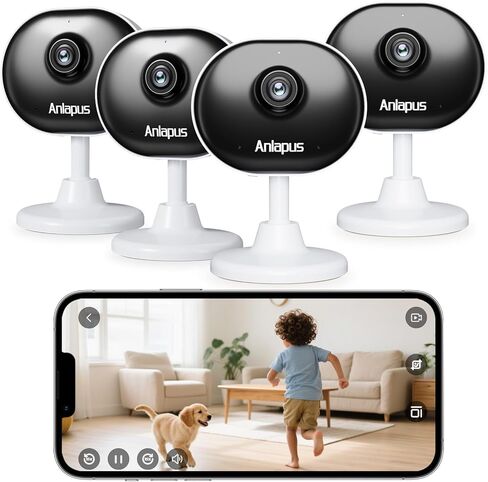 Anlapus C688 2 × 2MP الكاميرا الداخلية WIFI للأمان المنزلي ، كاميرا الحيوانات الأليفة مع تطبيق الهاتف ، والكشف عن الحركة/الشخص الذكي ، وصوت 2 ، وطفل الأطفال ، وبطاقة الذاكرة/تخزين السحابة ، وتثبيت سهل وسريع in Kuwait
