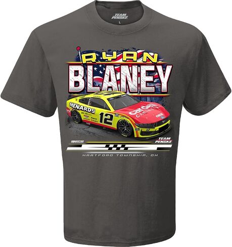 Checkered Flag Sports Ryan Blaney 2025 Menards Patriotic Eagle 2-Spot T-Shirt Gray in Saudi Arabia