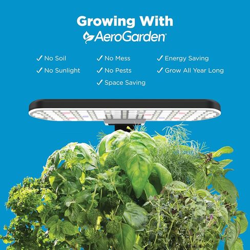 حصاد AeroGarden مع مجموعة بذور الأعشاب الذواقة - حديقة داخلية مائية، أسود in Saudi Arabia