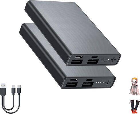 حزمة بطارية السترة الساخنة 5V 2A 10000MAH 2 Pack Power Bank Fits for Dr.Prepare/Kovnlo/Tidewe التدفئة الكهربائية سترة/ملعب مقعد/معطف/شاحن محمول خارجي للبطانية لجهاز iPhone ، الكمبيوتر اللوحي in Kuwait
