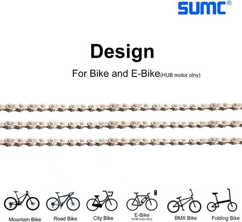 مجموعة سلسلة الدراجة لدراجات الطرق، والدراجات الجبلية، ودراجات المدينة، ودراجات BMX، والدراجات الإلكترونية (محركات المحور)، وسرعات 6/7/8، و126 وصلة، مع إبزيم سريع الفك، وزردية ربط الدراجة، وخطاف، وكسارة سلسلة in Saudi Arabia