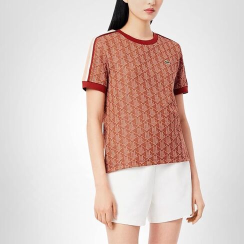 Lacoste Women's Slim Fit Monogram Monogram T-Shirt in Saudi Arabia