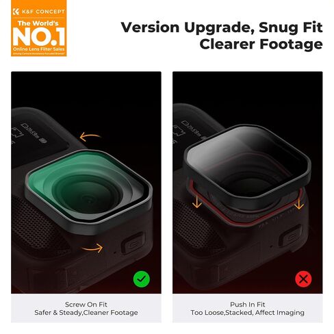 K & F مفهوم ترقية المسمار على مجموعة مرشح ND/PL متوافقة مع Insta360 Ace Pro 2 ، ND8/PL+ND16/PL+ND32/PL+ND64/PL ، إكسسوارات كاميرا الاستقطاب الكثافة المحايدة ، الزجاج البصري HD Multi-Coated in Saudi Arabia