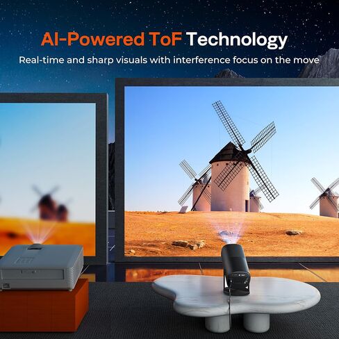 [Netflix-Licensed/Real Time Auto Focus & Auto Keystone] 1080P Halloween Projector with 5G WiFi & Two-Way Bluetooth, 270°Rotation Boldever True Smart Mini Projector, Proyector for Home Bedroom Outdoor in Saudi Arabia