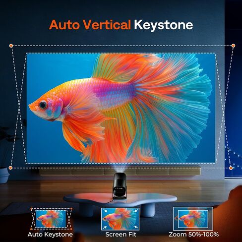 [Netflix-Licensed/Real Time Auto Focus & Auto Keystone] 1080P Halloween Projector with 5G WiFi & Two-Way Bluetooth, 270°Rotation Boldever True Smart Mini Projector, Proyector for Home Bedroom Outdoor in Saudi Arabia