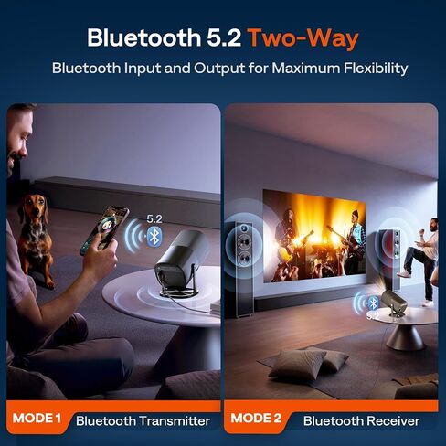 [Netflix-Licensed/Real Time Auto Focus & Auto Keystone] 1080P Halloween Projector with 5G WiFi & Two-Way Bluetooth, 270°Rotation Boldever True Smart Mini Projector, Proyector for Home Bedroom Outdoor in Saudi Arabia