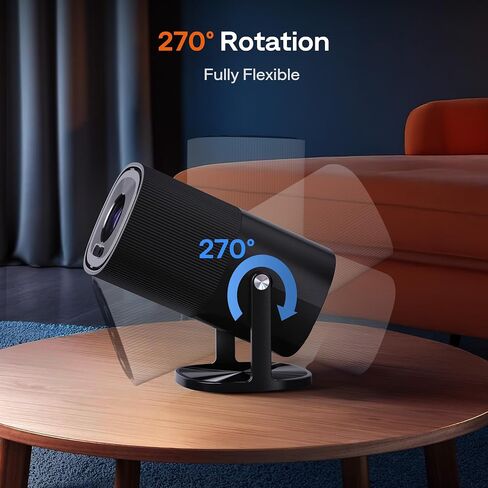 [Netflix-Licensed/Real Time Auto Focus & Auto Keystone] 1080P Halloween Projector with 5G WiFi & Two-Way Bluetooth, 270°Rotation Boldever True Smart Mini Projector, Proyector for Home Bedroom Outdoor in Saudi Arabia