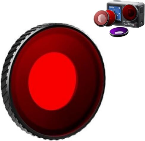 Diving Lenses Filter for DJl Osmo Action 5 Pro/4 Action Camera Waterproof Case Protective Shell Red Pink Purple Dive Filter Accessories (Red) in Saudi Arabia