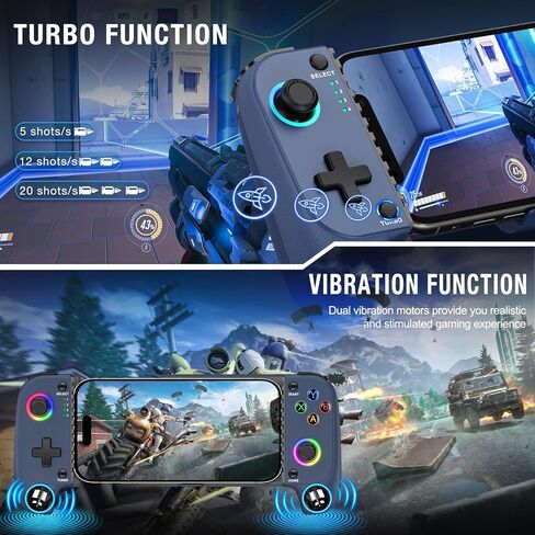 وحدات التحكم في ألعاب الهاتف Mocagen لـ iPhone/Android ، وأزرار ماركو ، ومشغلات تمثيلية ، وعدم وجود عصا التحكم في الإبهام ، والتوربو ، والاهتزاز in Kuwait