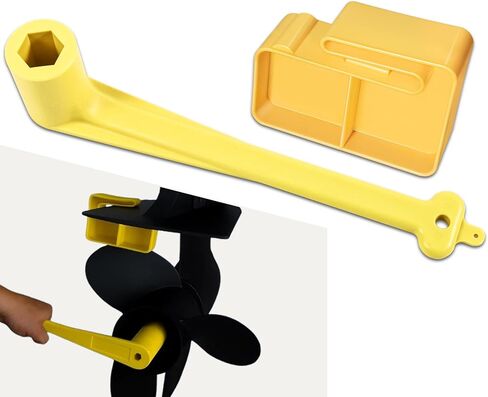 For Marine Boat Prop 1-1/16" Polymer Propeller Wrench 91-859046Q4 & PMPS-1-DP Prop Stop Block - Works for Mercury Mercruiser Alpha, Fits all Outboard & Stern Drive Applications, (Light-Weight, Yellow) in Saudi Arabia