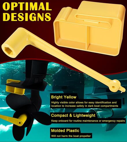 For Marine Boat Prop 1-1/16" Polymer Propeller Wrench 91-859046Q4 & PMPS-1-DP Prop Stop Block - Works for Mercury Mercruiser Alpha, Fits all Outboard & Stern Drive Applications, (Light-Weight, Yellow) in Saudi Arabia