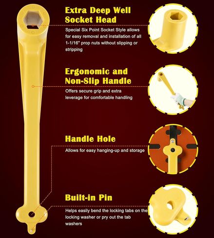 For Marine Boat Prop 1-1/16" Polymer Propeller Wrench 91-859046Q4 & PMPS-1-DP Prop Stop Block - Works for Mercury Mercruiser Alpha, Fits all Outboard & Stern Drive Applications, (Light-Weight, Yellow) in Saudi Arabia