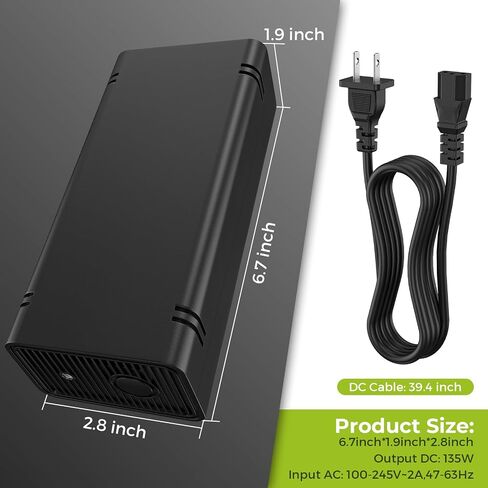 AC Adapter for Xbox 360 Console,203W Power Supply Brick with Cord,Replacement Power Brick for Xbox 360 Console(Not Fit for Xbox 360 Slim/Xbox 360 E Console) in Kuwait