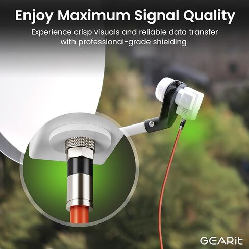 GEARit Coaxial Cable for Direct Burial (100ft) RG6 70 Ohm RF Rubber Boot Waterproof Underground in-Wall with Rubber Boot, High-Speed Internet, Broadband, Digital TV Aerial, Satellite Cable 100 Feet in Saudi Arabia