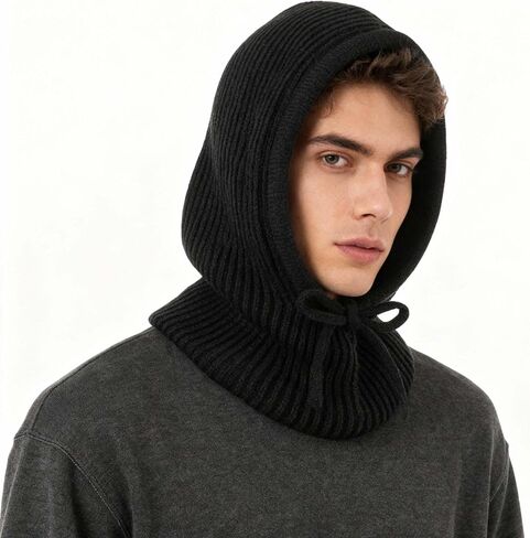 Winter Balaclava Hat for Men Women,Windproof Blend Hooded Scarf Hat Warm Fleece Lined Neck Gaiter Beanie Cap for Cold Weather in Saudi Arabia