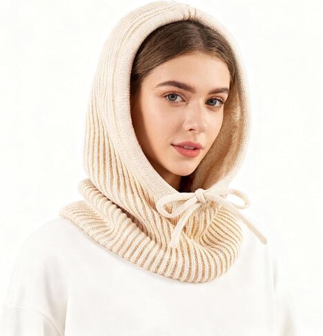 Winter Balaclava Hat for Men Women,Windproof Blend Hooded Scarf Hat Warm Fleece Lined Neck Gaiter Beanie Cap for Cold Weather in Saudi Arabia