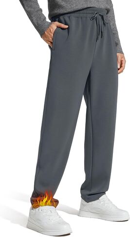 G4Free Men's Smoofit Fleece Lined Sweatpants Winter Thermal Warm Pants Casual Lounge Drawstring with Pockets in Saudi Arabia