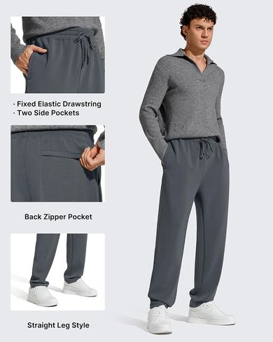 G4Free Men's Smoofit Fleece Lined Sweatpants Winter Thermal Warm Pants Casual Lounge Drawstring with Pockets in Saudi Arabia