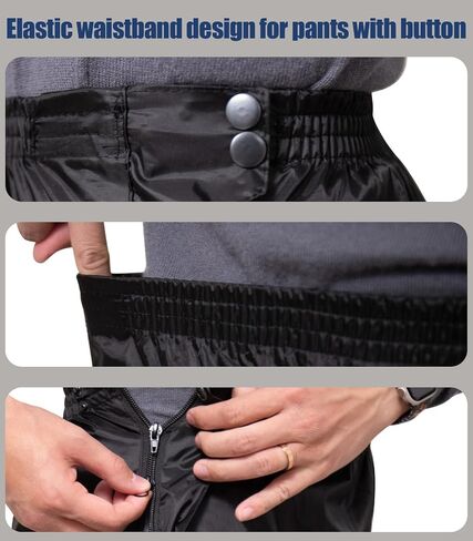 RainRider Rain Pants for Men Waterproof Full Zipper Legs Over Pants Women Rain Trousers for Work Fishing Golf in Saudi Arabia