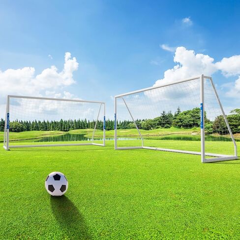 أهداف كرة القدم 10FTx 6.5F شبكة كرة قدم في الفناء الخلفي في الهواء الطلق مع شبكة هدف علوية، معدات تدريب ما بعد الهدف المحمولة، هدف كرة قدم PVC مقاوم للطقس in Kuwait