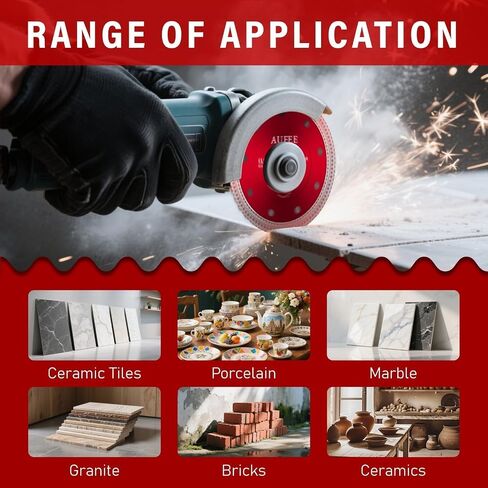 5 Pcs Diamond Saw Blades, 4-1/2'' Tile Cutting Blades for Angle Grinder, Glass Cutting Disc Grinder Blades for Cutting Porcelain Ceramic Granite Marble (Red) in Kuwait