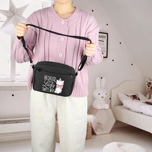 BDPWSS Cat Lover Crossbody Bag Because I'M A Lady That's Why Marie Ladies Gift Magic Kingdom Gift Cat Movie Merchandise in Saudi Arabia