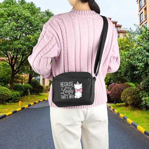 BDPWSS Cat Lover Crossbody Bag Because I'M A Lady That's Why Marie Ladies Gift Magic Kingdom Gift Cat Movie Merchandise in Saudi Arabia
