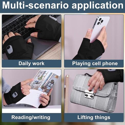 Portable Heating Gloves with Digital Display,Smart Thermostatic Heated Fingerless Gloves, 2026 New Rechargeable Fingerless Heated Gloves for Women Men in Saudi Arabia