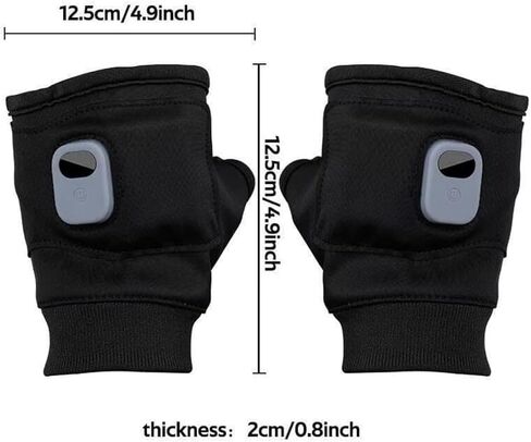 Portable Heating Gloves with Digital Display,Smart Thermostatic Heated Fingerless Gloves, 2026 New Rechargeable Fingerless Heated Gloves for Women Men in Saudi Arabia