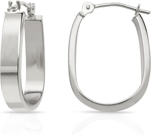 14K الذهب الأصفر المسطح على شكل أقراط in Kuwait