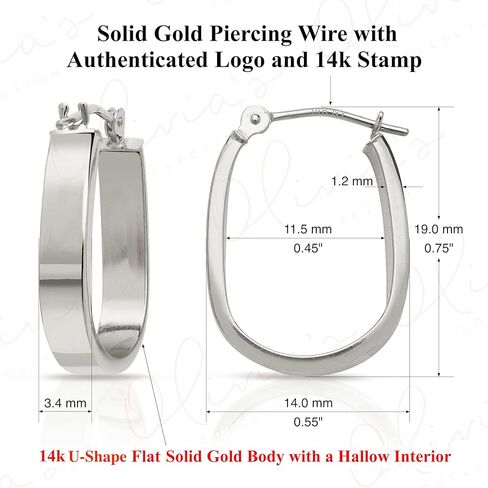 14K الذهب الأصفر المسطح على شكل أقراط in Kuwait