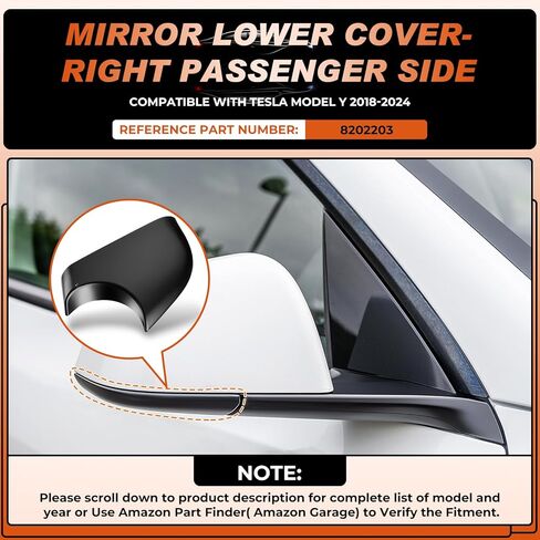 ACLONG Mirror Lower Cover Left Drive Side Black Rearview Mirror Base Bottom Cover Holder Tray Fit for Tesla Model Y 2018 2019 2020 2021 2022 2023 2024-1PC in Kuwait