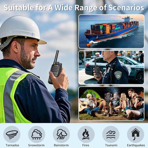 558 4 Pack Walkie Talkie Two Way Radio for Adults with Earpieces FRS 2 Way Radio Type C Portable 16 Channel Long Range USB Charging Base 1200mAh for Cruise Hiking Hunting Skiing in Saudi Arabia