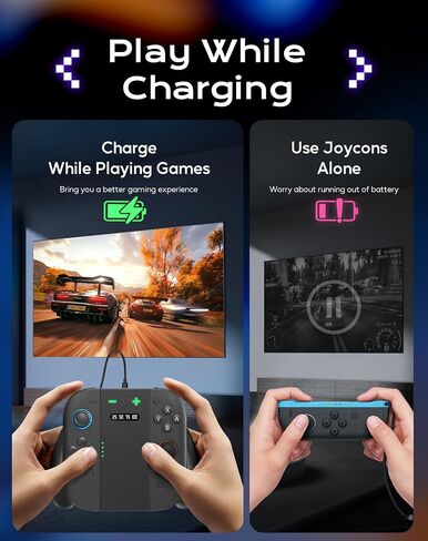 Joycon Charger Grip for Nintendo Switch 2 Accessories, Switch 2 Joycon Controller Comfort Charging Grips with LED Indicator,Play While Charging in Saudi Arabia