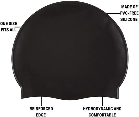 Unisex Silicone Swim Cap - Comfortable Training Swim Hat for Long/Short Hair, Non-Slip Design in Saudi Arabia
