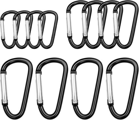 Carabiner Clip Multi Size Pack ، Carabiner من الألومنيوم تشمل الكاربينات الصغيرة 2 بوصة ، متوسطة 2.3 بوصة حلقة ، كبيرة 3 بوصات من الكاريبينر للظهر على ظهره in Kuwait