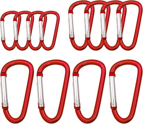 Carabiner Clip Multi Size Pack ، Carabiner من الألومنيوم تشمل الكاربينات الصغيرة 2 بوصة ، متوسطة 2.3 بوصة حلقة ، كبيرة 3 بوصات من الكاريبينر للظهر على ظهره in Kuwait