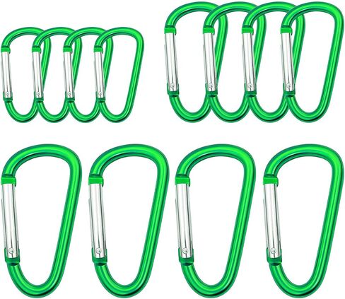 Carabiner Clip Multi Size Pack ، Carabiner من الألومنيوم تشمل الكاربينات الصغيرة 2 بوصة ، متوسطة 2.3 بوصة حلقة ، كبيرة 3 بوصات من الكاريبينر للظهر على ظهره in Kuwait