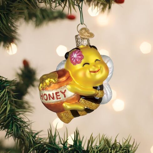World World Christmas Bee Collection الزجاج الزجاجي لشجرة عيد الميلاد ، قرص العسل in Kuwait