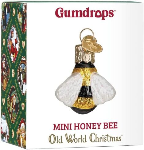 World World Christmas Bee Collection الزجاج الزجاجي لشجرة عيد الميلاد ، قرص العسل in Kuwait