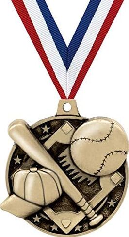 ميداليات البيسبول 10 عبوات، 2 بوصة جوائز ميدالية فريق البيسبول الذهبية T-Ball Softball in Saudi Arabia