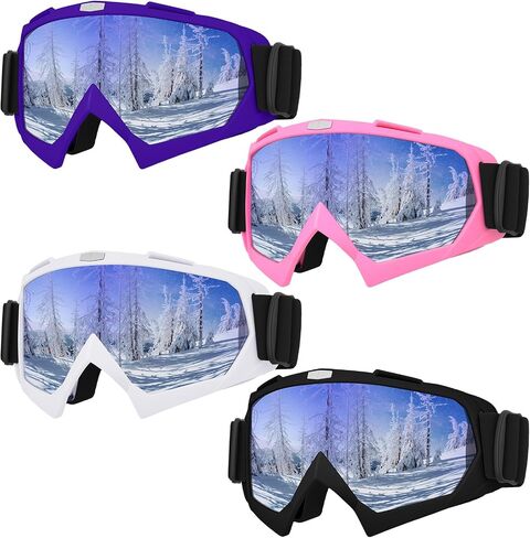 4-Pack Ski Goggles Women Men Snow Sports Snowboard Goggles for Adult and Youth 2 Black 2 White in Saudi Arabia