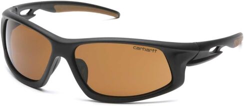 نظارات أمان Carhartt Ironside، تغليف صدفي للبيع بالتجزئة، إطار أسود/أسمر، عدسات مضادة للضباب من الحجر الرملي البرونزي in Saudi Arabia