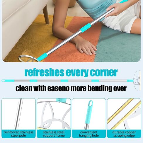 مزيل شعر الحيوانات الأليفة من لينت بلس ومنظف Uptoroot Cleaner Pro خاص متعدد حواف الأقمشة ومشط السجاد من LINTPLUS، مزيل شعر الكلاب والقطط للسجاد والأريكة وأبراج الحيوانات الأليفة (أزرق سماوي) in Kuwait
