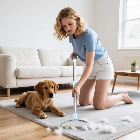 مزيل شعر الحيوانات الأليفة من لينت بلس ومنظف Uptoroot Cleaner Pro خاص متعدد حواف الأقمشة ومشط السجاد من LINTPLUS، مزيل شعر الكلاب والقطط للسجاد والأريكة وأبراج الحيوانات الأليفة (أزرق سماوي) in Kuwait