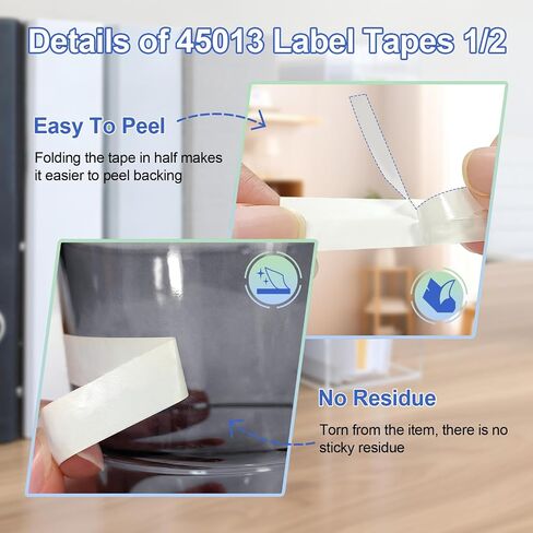 Boyeezon متوافق مع Dymo D1 Clear Label Tape 45010 S0720500 استبدال Dymo labelmanager 160 210d 280 360d صانع الملصقات ، 1/2 بوصة × 23 قدم (12 مم × 7 م) ، 3 حزم in Kuwait