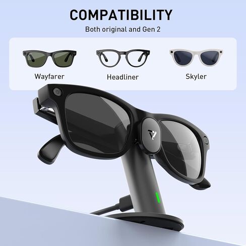 Carina S1 Charging Station Compatible with Ray-Ban Meta Smart Glasses, Compact Portable Travel, Space Gray in Kuwait