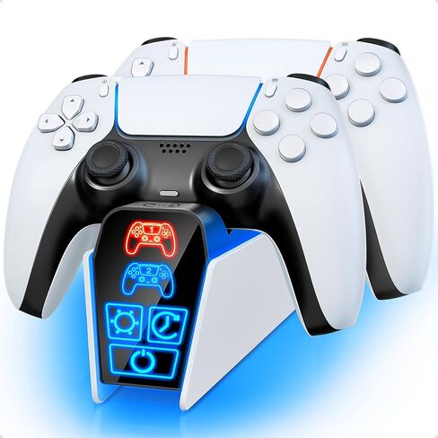 PS5/PS5 Slim/Pro Stand with Adjustable Cooling Fan, PS5 Cooling Stand for PS5/PS5 Slim/Pro, PS5 Cooling Station with Dual Controller Chargers and RGB Light for PlayStation Vita Skins in Kuwait
