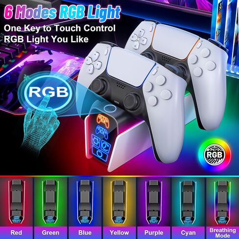 PS5/PS5 Slim/Pro Stand with Adjustable Cooling Fan, PS5 Cooling Stand for PS5/PS5 Slim/Pro, PS5 Cooling Station with Dual Controller Chargers and RGB Light for PlayStation Vita Skins in Kuwait
