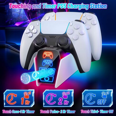PS5/PS5 Slim/Pro Stand with Adjustable Cooling Fan, PS5 Cooling Stand for PS5/PS5 Slim/Pro, PS5 Cooling Station with Dual Controller Chargers and RGB Light for PlayStation Vita Skins in Kuwait